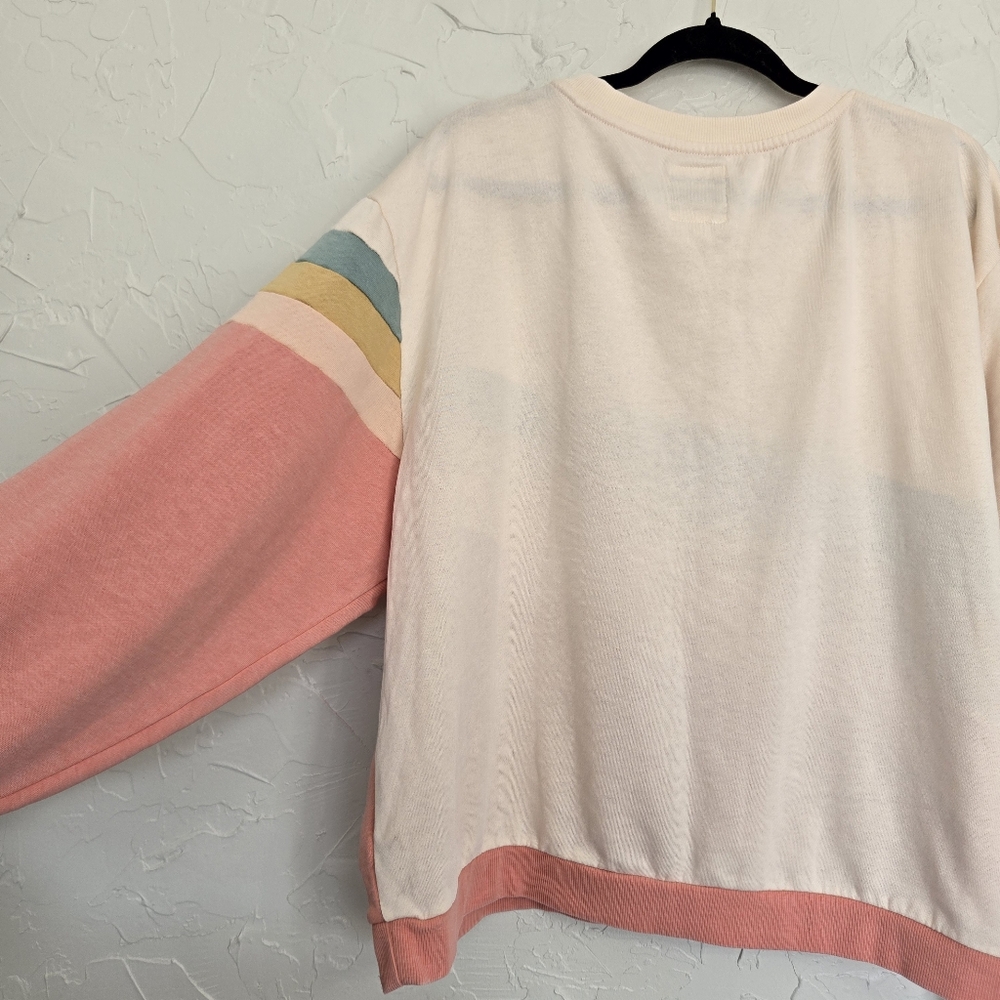 Ripcurl Crew Pink Blue Yellow Wave La Bonita Pullover Sweatshirt, XXL - Picture 11 of 14
